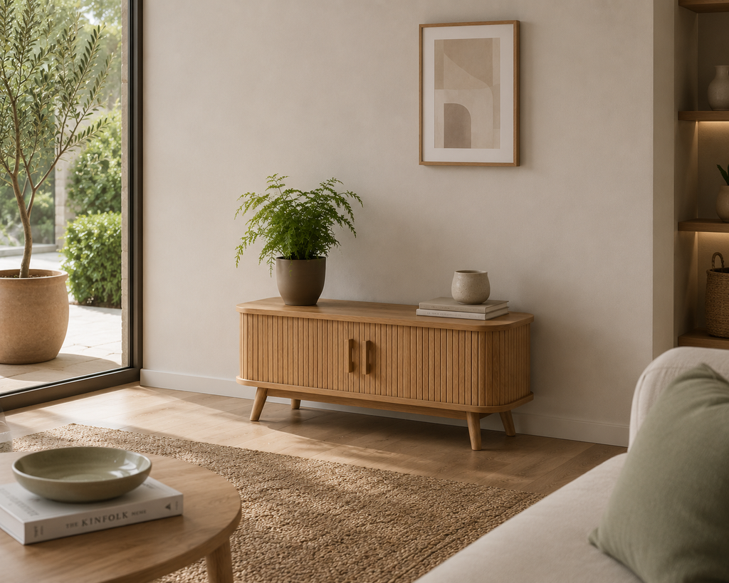 Meuble TV porte coulissante bois - casa solis