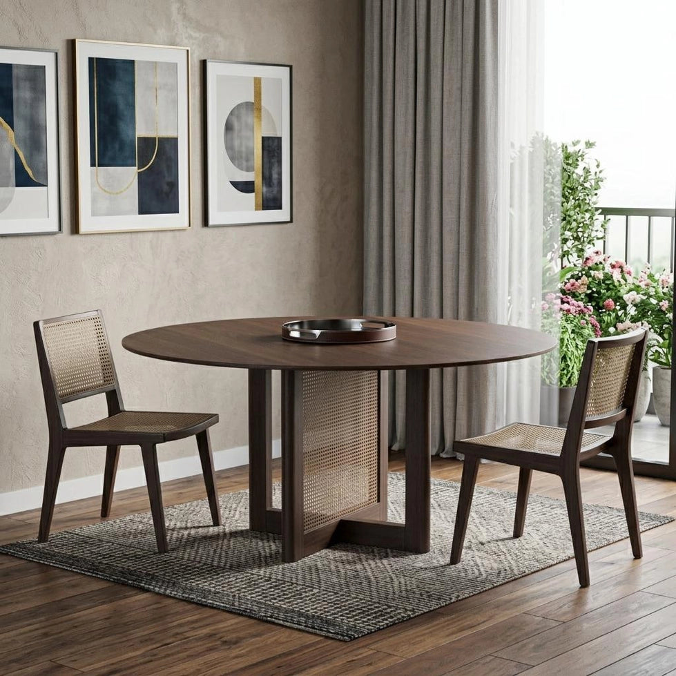 Table à manger en bois et rotin - Casa solis