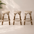 Lot de 3 tabourets en rotin tressé  - Casa solis
