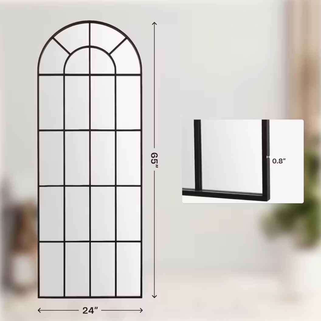 Grand Miroir Arche Métallique — Style Industriel & Moderne