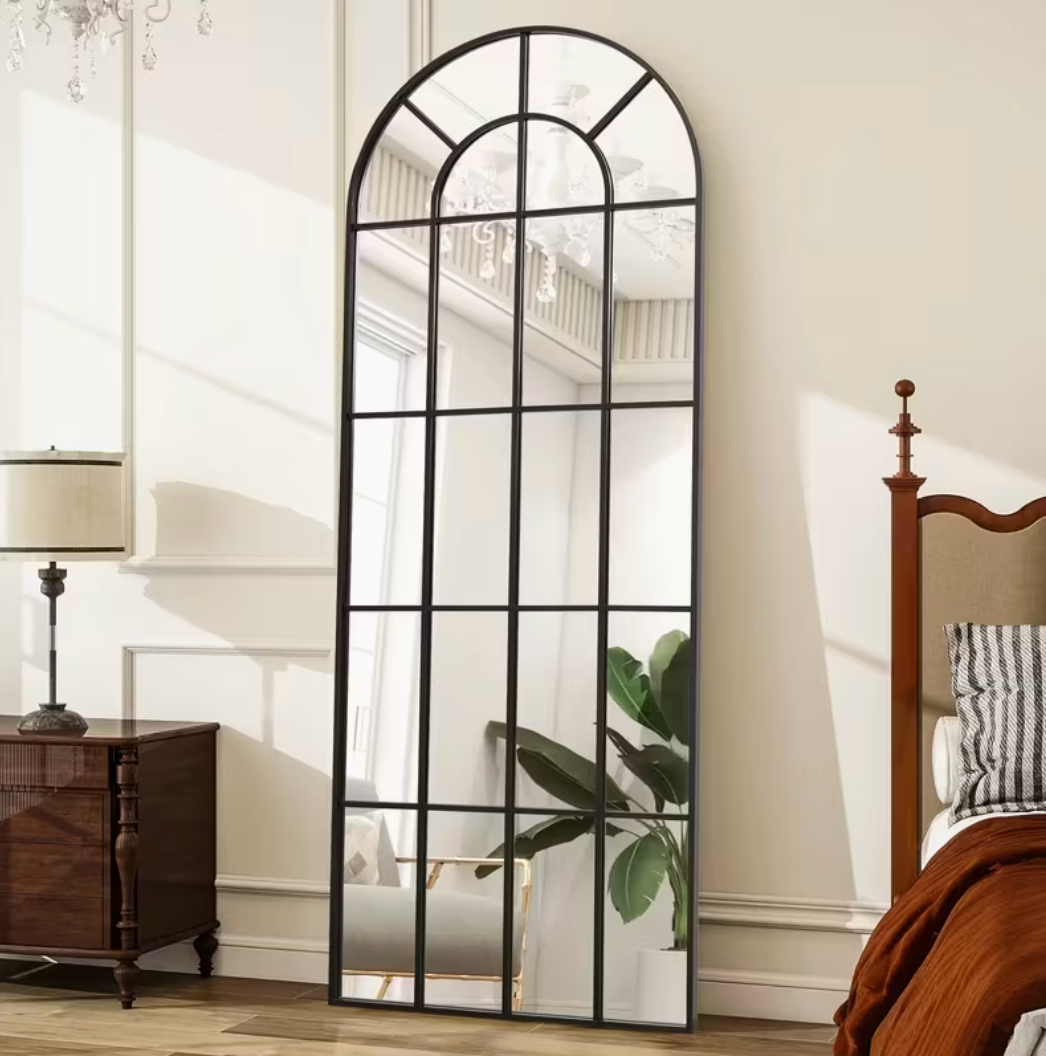 Grand Miroir Arche Métallique — Style Industriel & Moderne