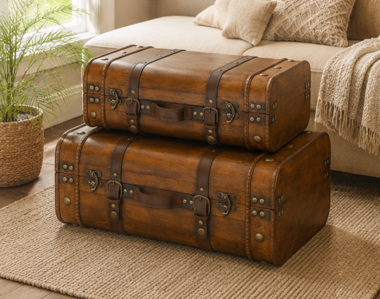 Set de 2 malles en bois