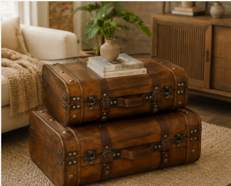 Set de 2 malles en bois