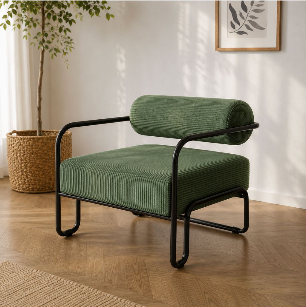 Fauteuil vintage en velours côtelé - Casa solis