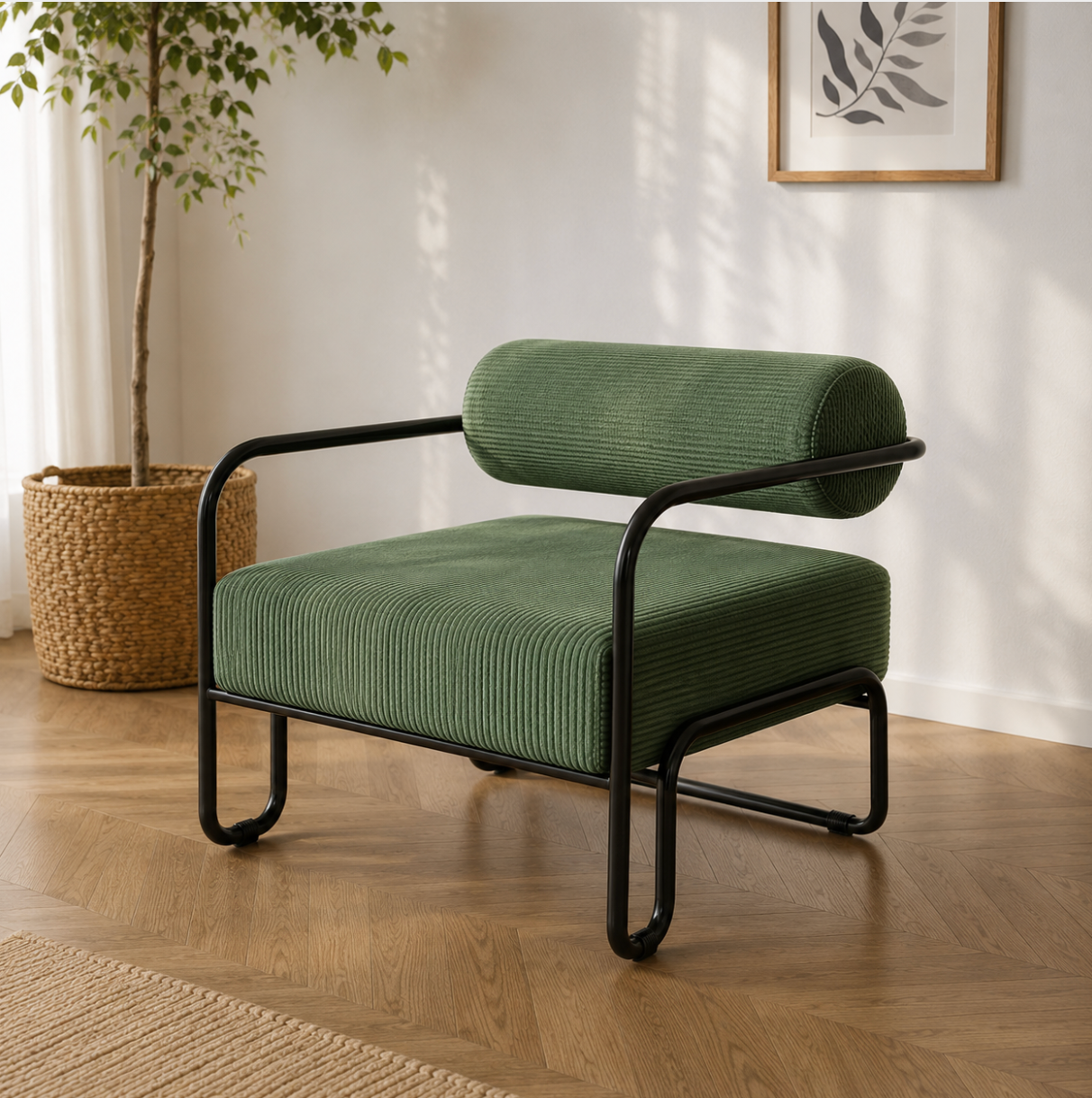 Fauteuil vintage en velours côtelé - Casa solis