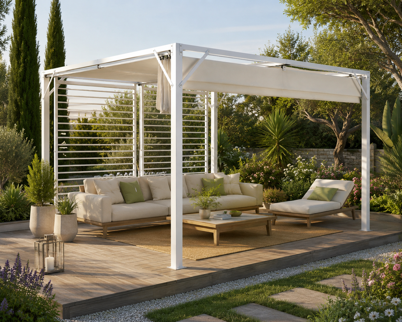 pergola bioclimatique blanc ou gris - Casa solis