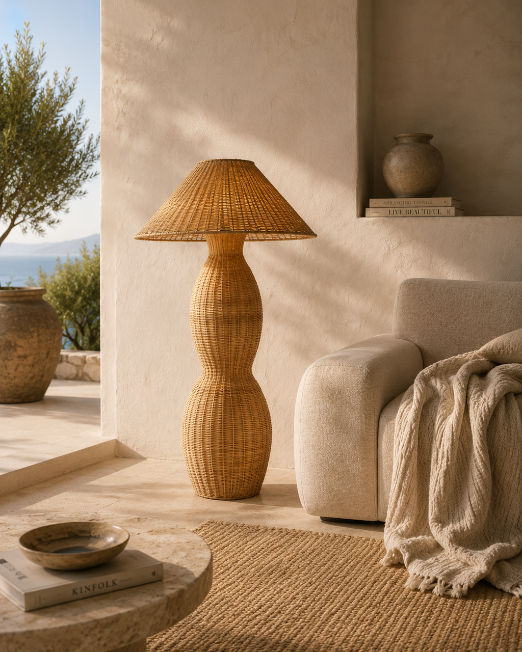Lampe sol en rotin - Casa solis